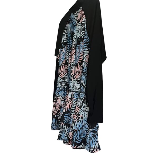 UNIQUEBELLA LONG SLV ZIP FRONT 1-PIECE SWIM DRESS, WOMENS, 3XL, BLUE PINK BLACK - Picture 8 of 11